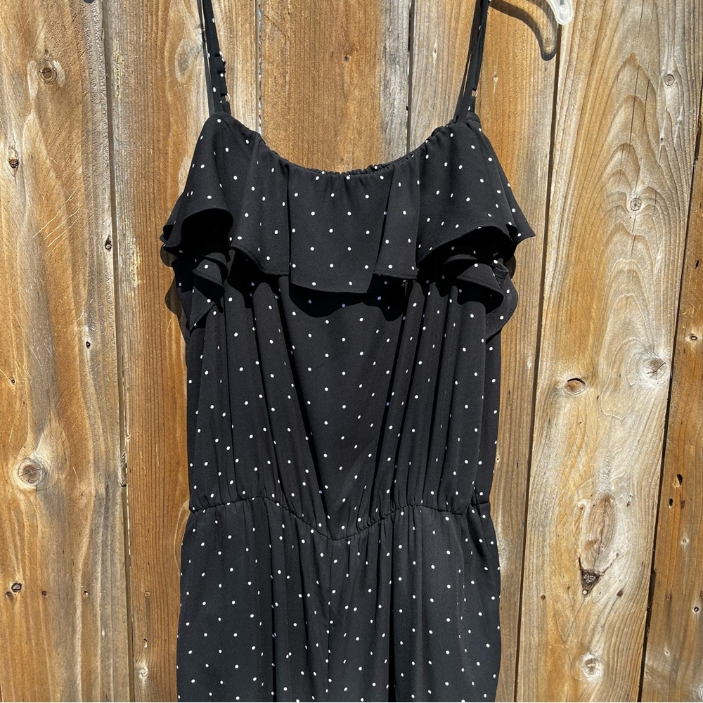 Tommy Hilfiger Black Polka Dot Ruffle Jumpsuit Accepting offers!